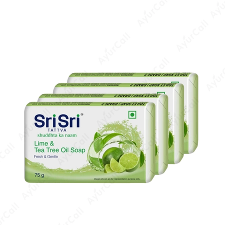 Sri Sri Lime and Tea Tree Oil Soap  3+1 Free  -400  GM